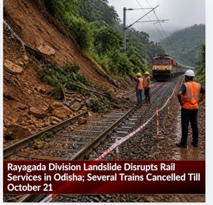 Rayagada Division Landslide Disrupts Rail Services in Odisha; Several Trains Cancelled Till October 21